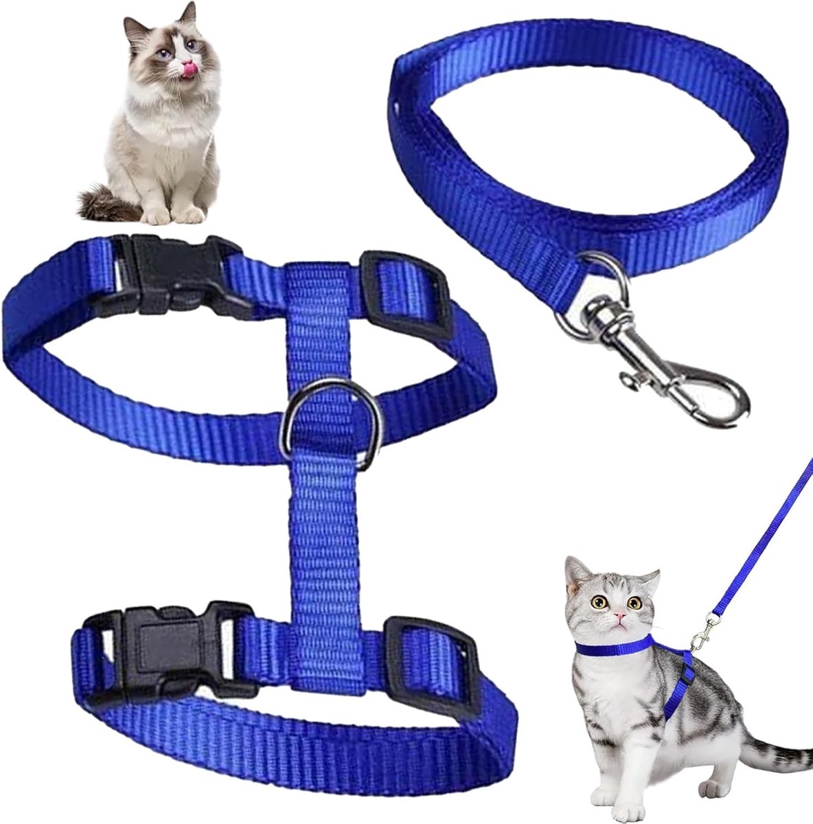 1 Piece Adjustable Nylon Harness Cat Lead Cat Leash Cat Harness with Leash Anti Escape for Kittens Puppy Rabbit Harness - ShopVlot