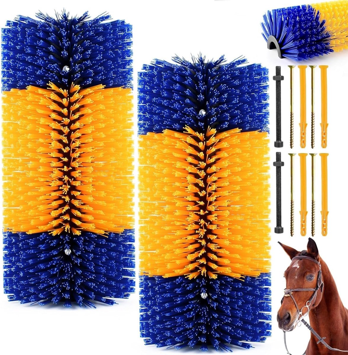 Semi-Round Scratching Brush for Cattle, Sheep, Horse, Pig, Equine, Scratcher, Universal Nylon Scratching Mat, Massage - ShopVlot