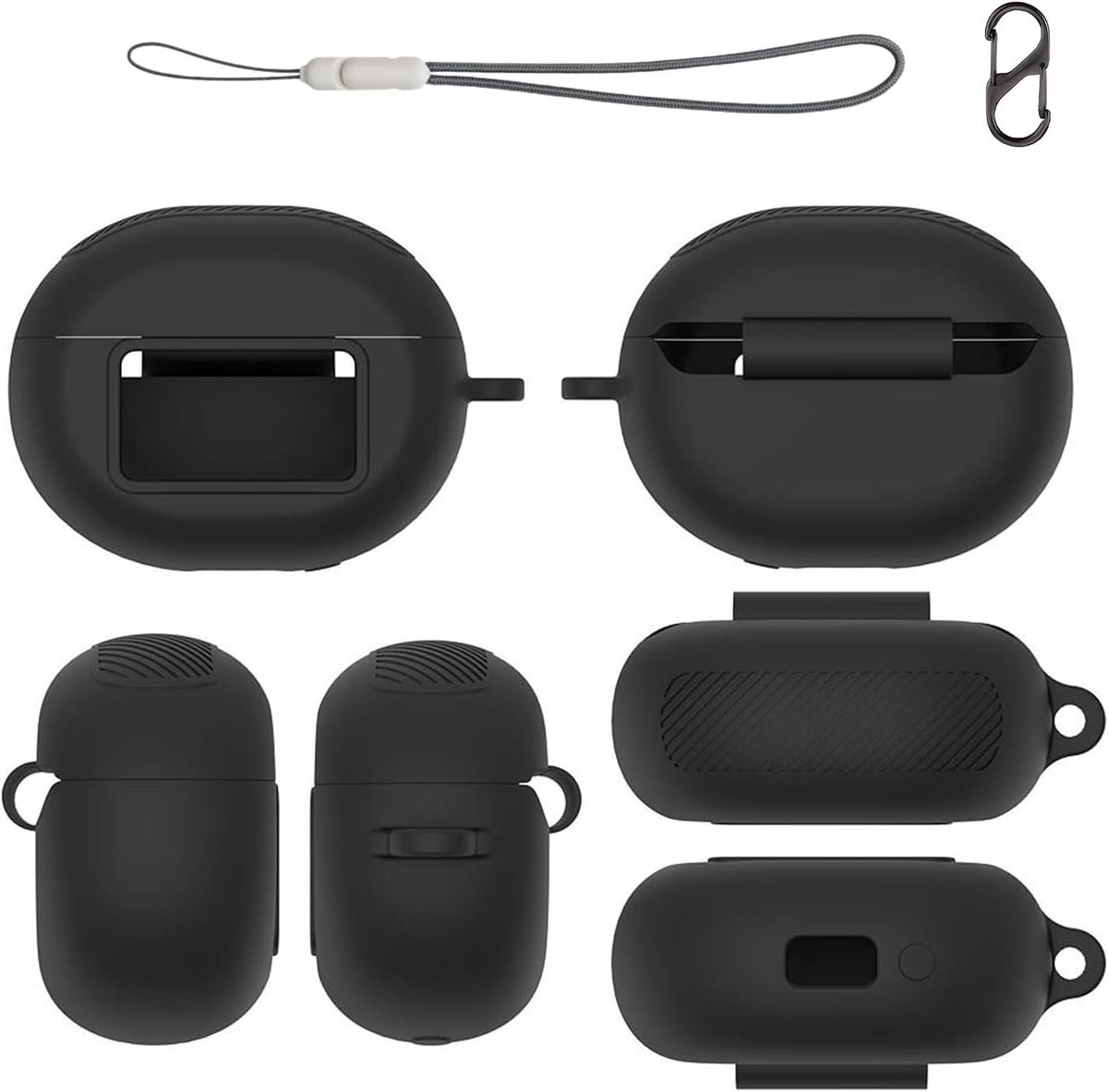 Zwarte siliconen hoes voor TOZO NC20/NC20 Pro hoofdtelefoon oplaadetui - ShopVlot