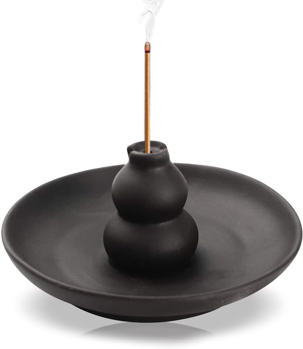 Wierookhouder keramisch - 3-in-1 design - met asopvang voor meditatie - ShopVlot