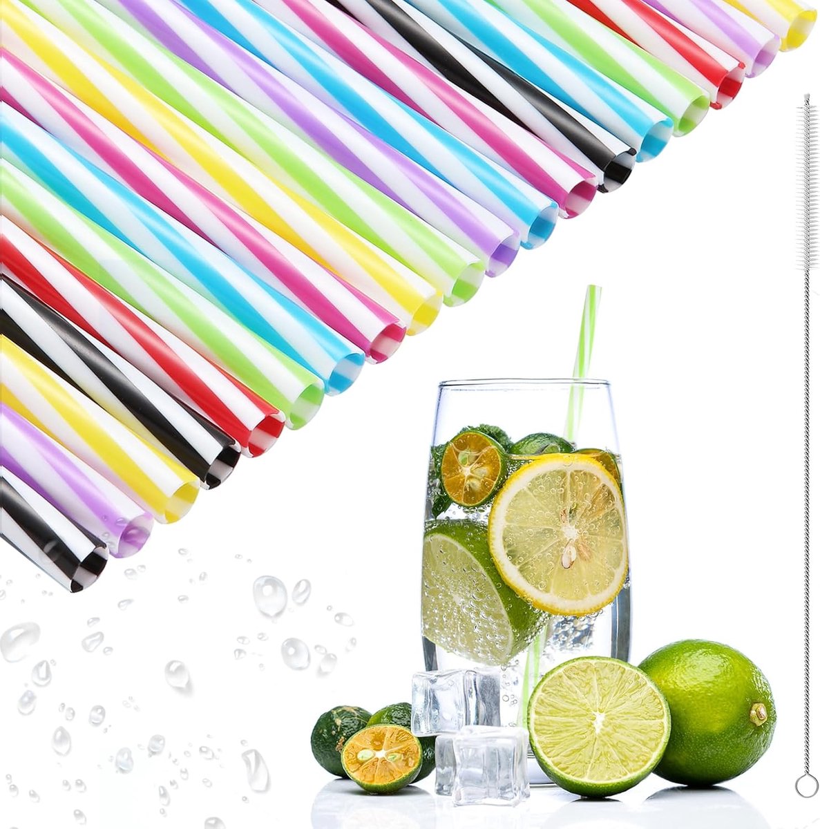Herbruikbare rietjes 50 stuks - hard materiaal - duurzaam - ideaal voor drinken - ShopVlot