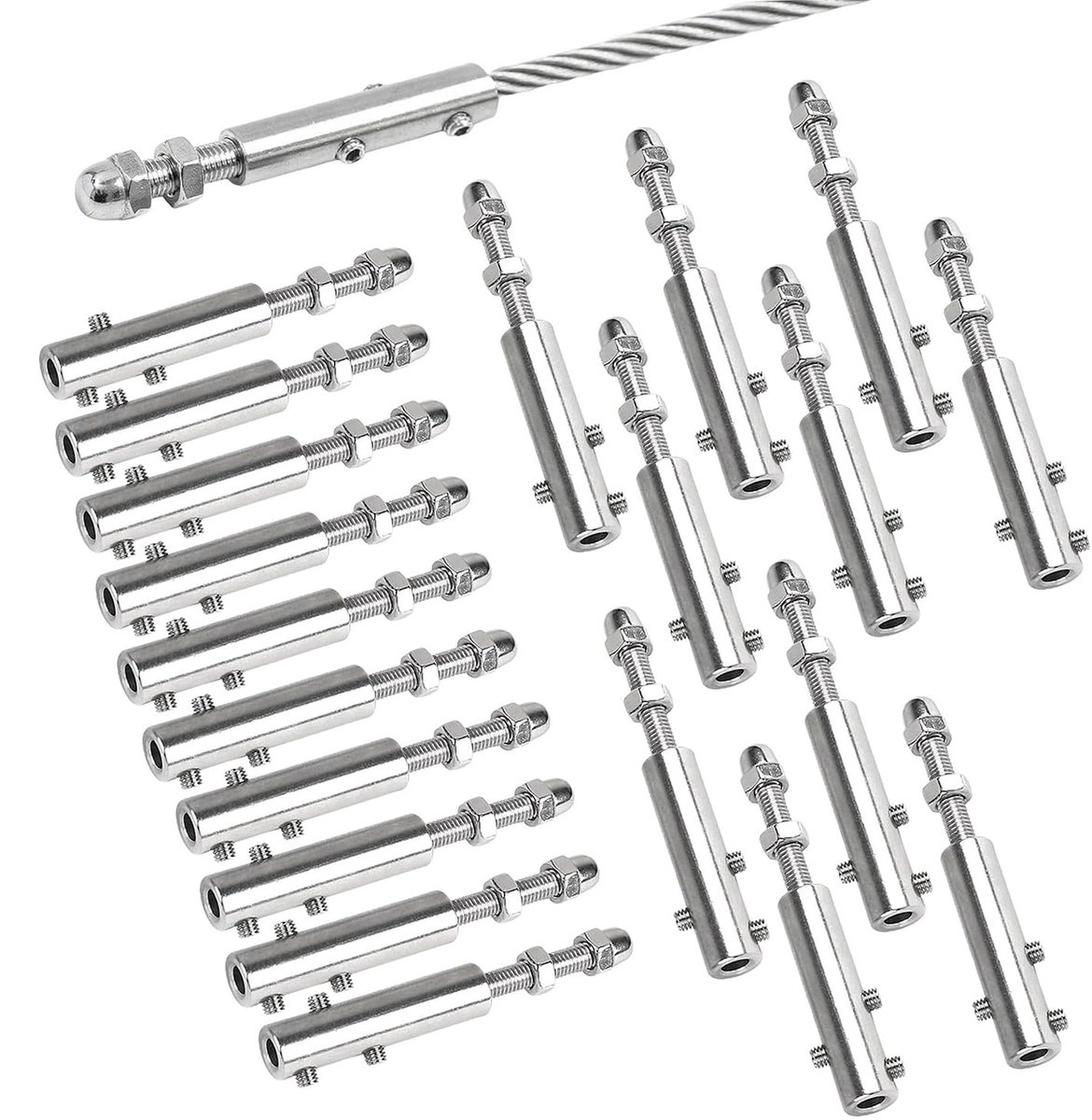Spanners voor staalkabel 4 mm - roestvrij staal 304 - corrosiebestendig - ideaal voor buitengebruik - ShopVlot