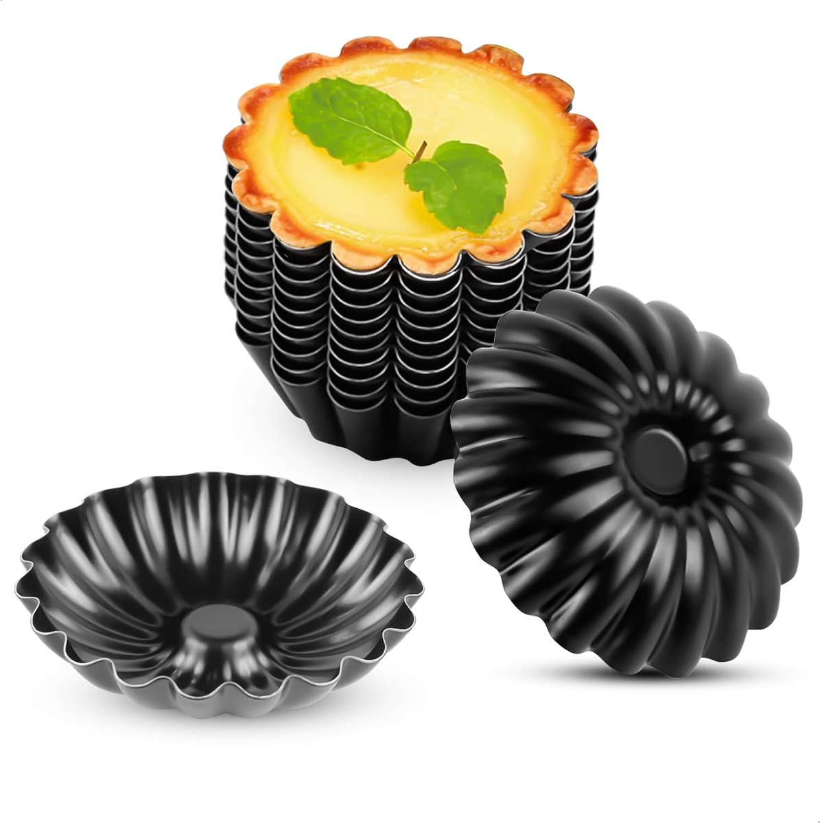 Cakevorm set 2-delig - chrysanth ontwerp - roestvrij staal - geschikt voor oven en airfryer - ShopVlot