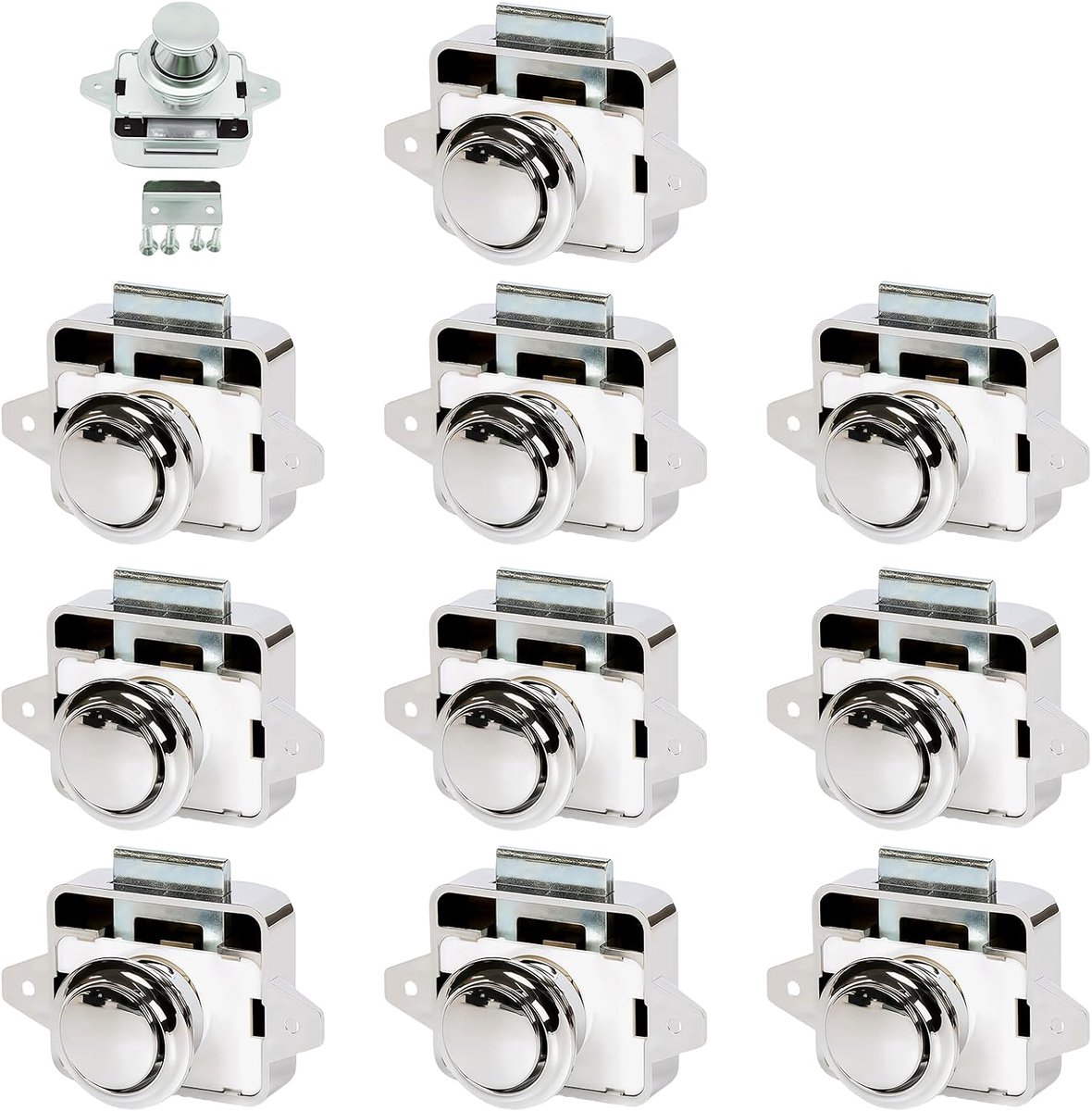 Deurslot 10 Stuks - Grote Kastdeur Slot - Meubel Slot voor Camper, Caravan, Jacht - Betrouwbare Beveiliging - ShopVlot