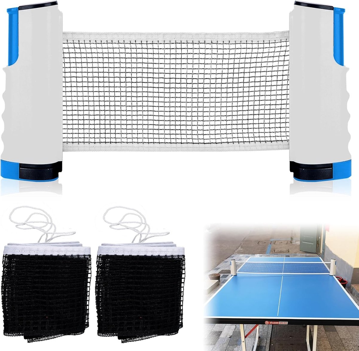 Verstelbaar en Opvouwbaar Tafeltennisnet voor Binnen en Buiten, Geschikt voor Elke Tafel, Ideaal voor Sportliefhebbers en Recreatief Spelen