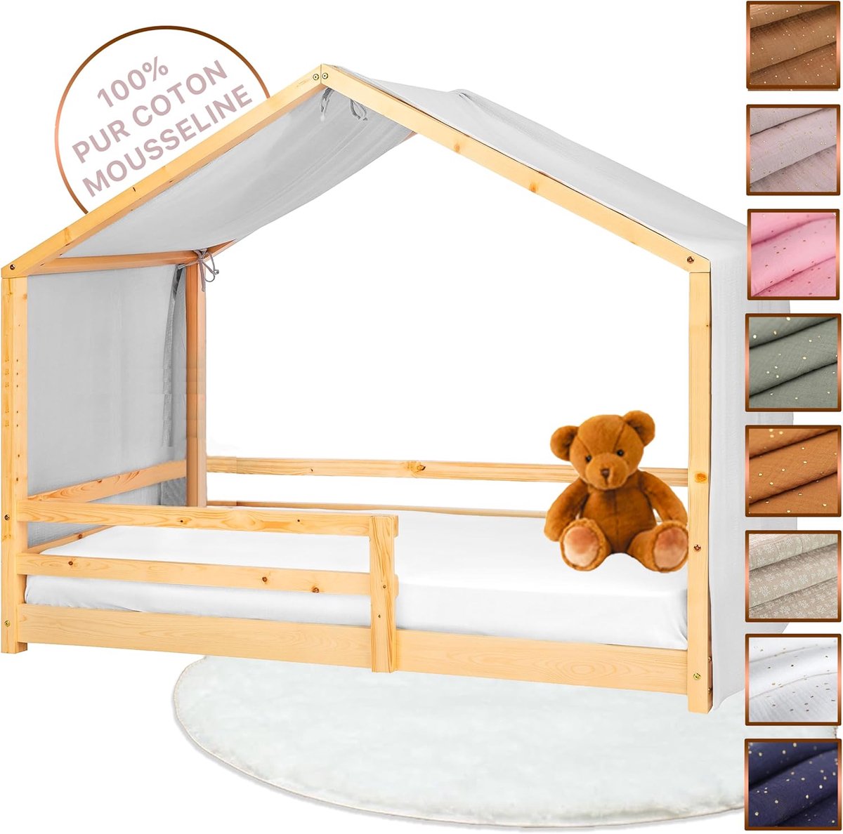 Bedlaken voor kinderbed 80 x 160 cm - 100% katoen - Oeko-Tex GOTS - Creëer een gezellige slaapomgeving - ShopVlot
