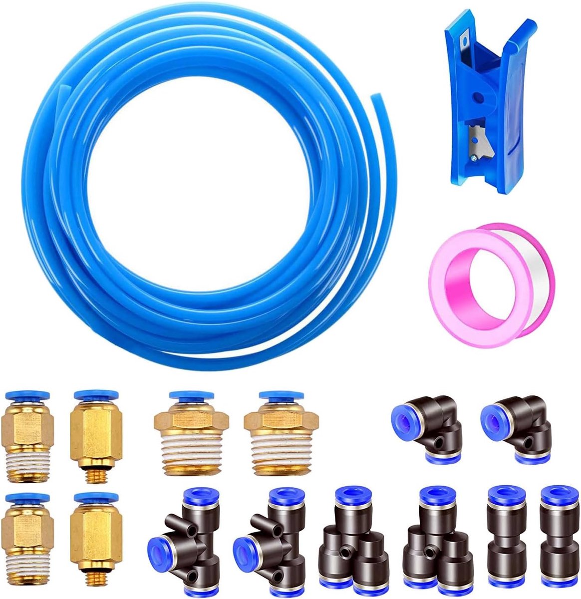 Pneumatische PU-slang 15 meter - flexibele luchtslang - blauw - ideaal voor DIY persluchtsystemen - ShopVlot
