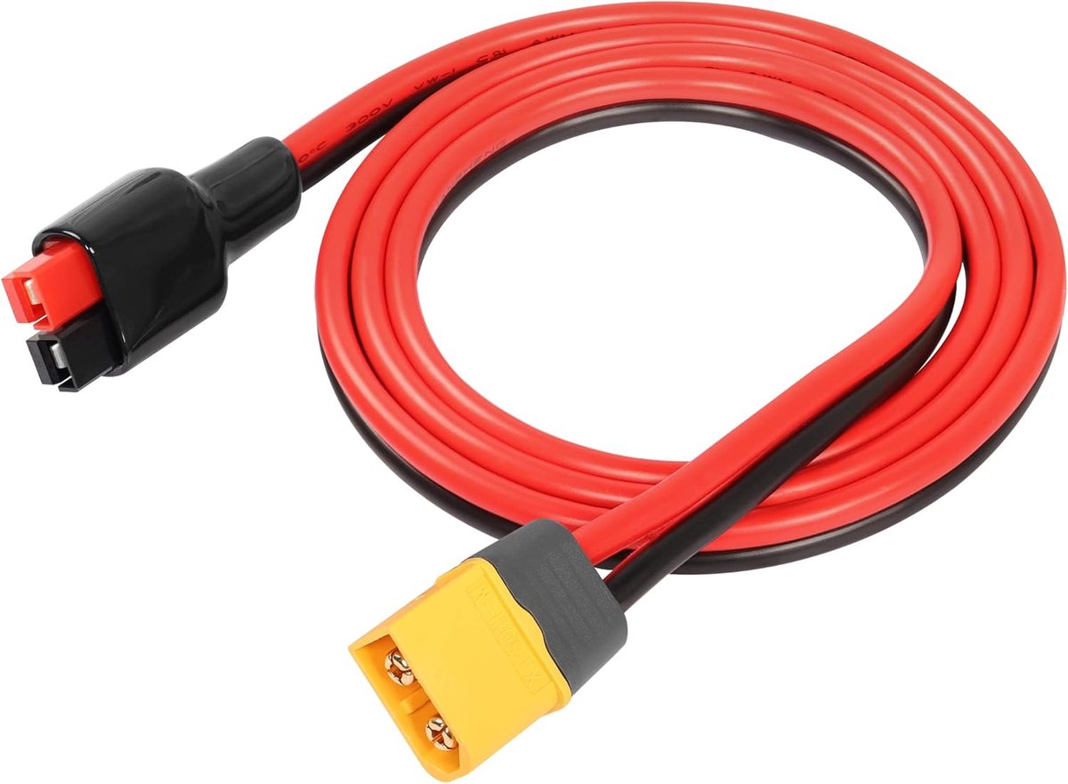 Solar kabel 12AWG XT60 Male - 1M verlengkabel - 45A connector - ideaal voor powerbanks - ShopVlot