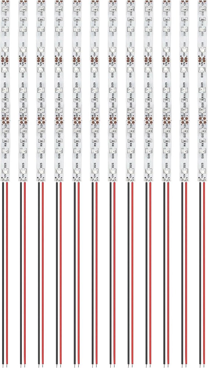 LED strips 150 mm - 12 stuks - 2835 SMD - helder en flickervrij licht voor modelbouw - ShopVlot