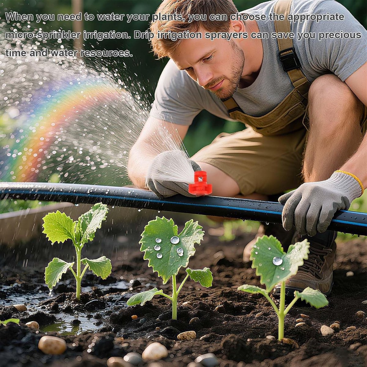 Micro-irrigatie Spraydoppen Set van 300 Stuks voor Tuinplanten - 90°, 180° en 360° Spuitkoppen in Blauw, Groen en Rood