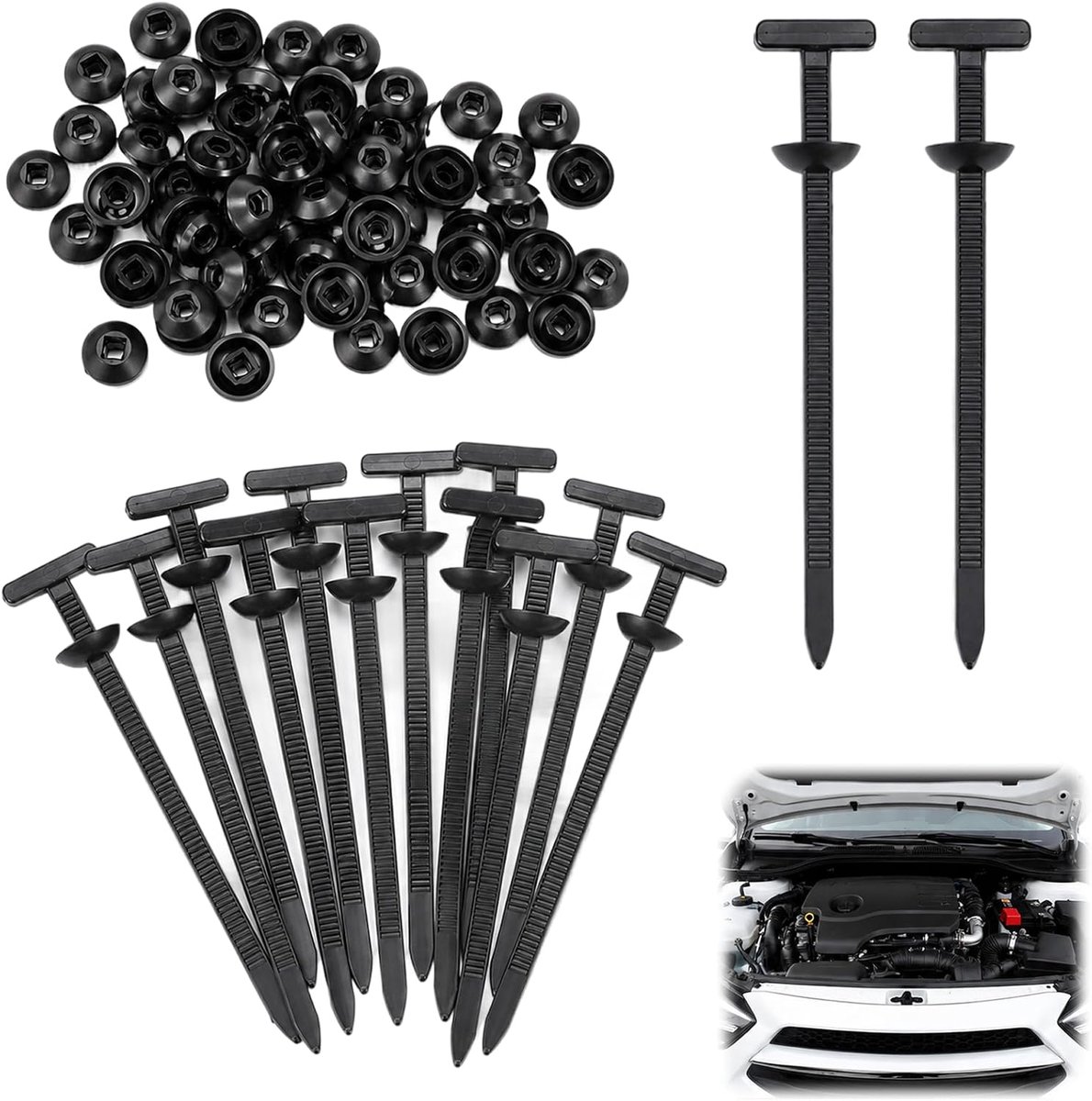 Kabelbinders 100 stuks - 90 mm nylon - zelfvergrendelend - voor autoreparatie - ShopVlot