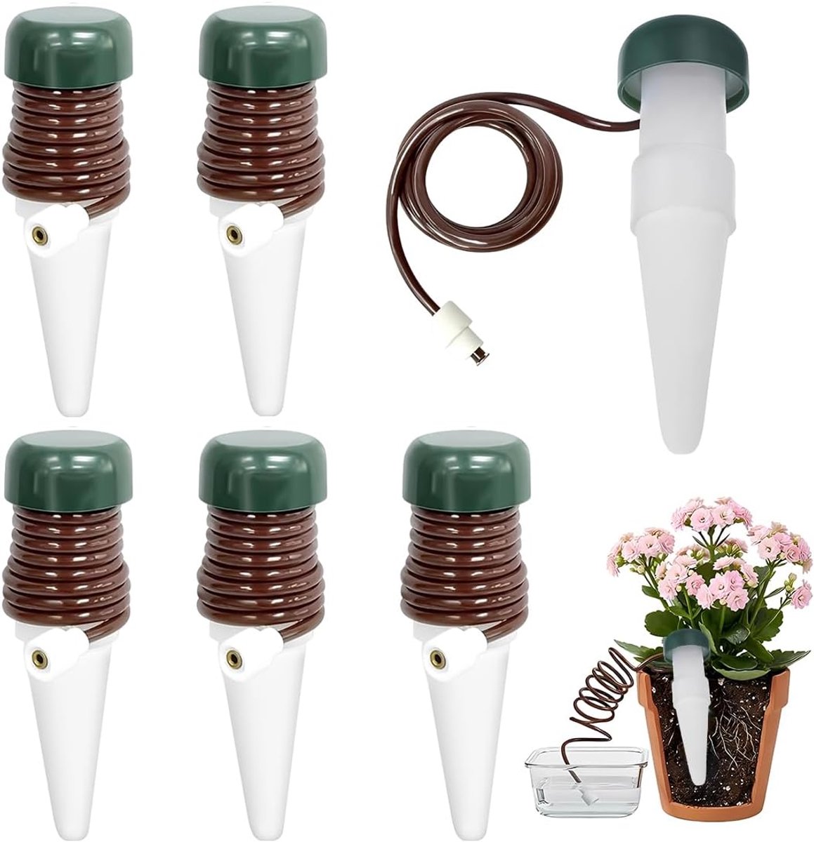 6 Stuks Waterdispenser voor kamerplanten, waterkegel, automatische watering van binnenplanten, waterdispenser voor - ShopVlot