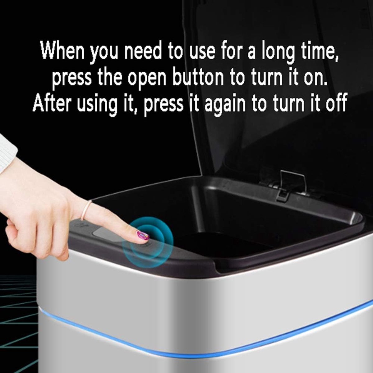 ZZ Induction trash bin household with lid toilet bathroom smart kitchen living room bedroom large automatic high-end - ShopVlot