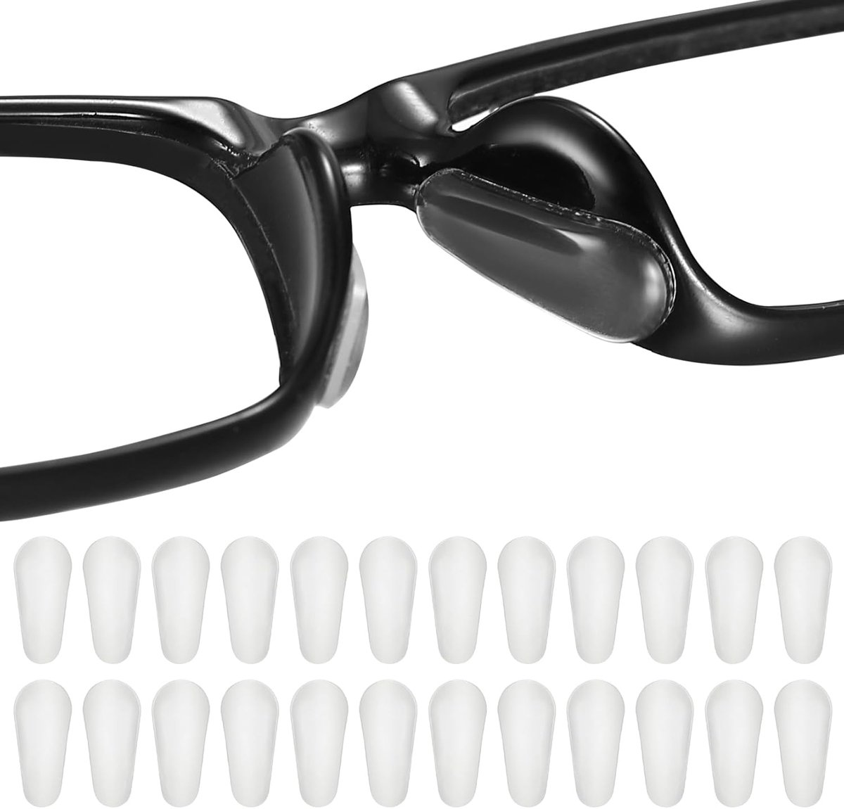 Zelfklevende neuspads voor brillen, 24 paar, zelfklevende bril, neuspads van siliconen, 1,8 mm transparant, antislip - ShopVlot
