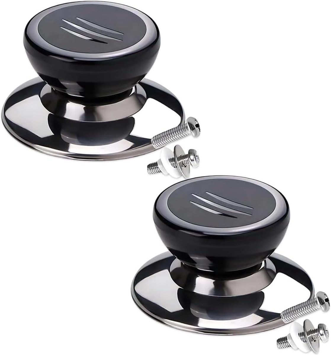 Pan Lid Knob, Pack of 2 Universal Heat Resistant, Replacement Knobs with Screws, Pot Lid Button, Pot Lid, Kitchen - ShopVlot