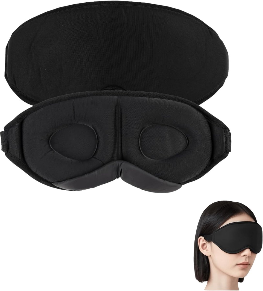 Slaapmasker voor dames en heren, 2024 3D-gewogen oogmasker met 120 g nanoglaskralen, lichtblokkering - ShopVlot