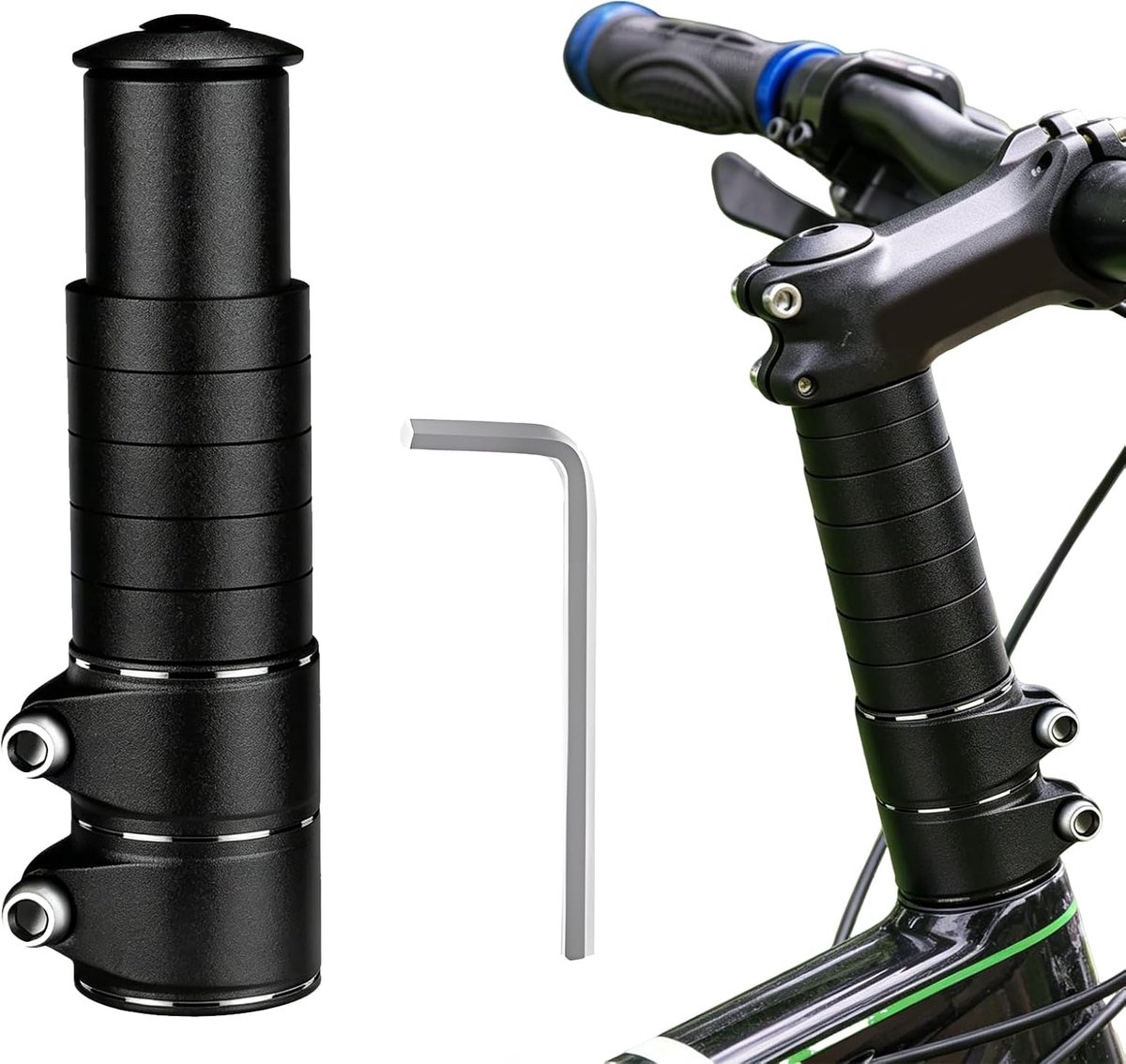 Stuurverhoging voor fiets, fietsstuurverhoging met zeskantsleutels, fietsstuurpen, fabelschachtverlenging, adapter - ShopVlot