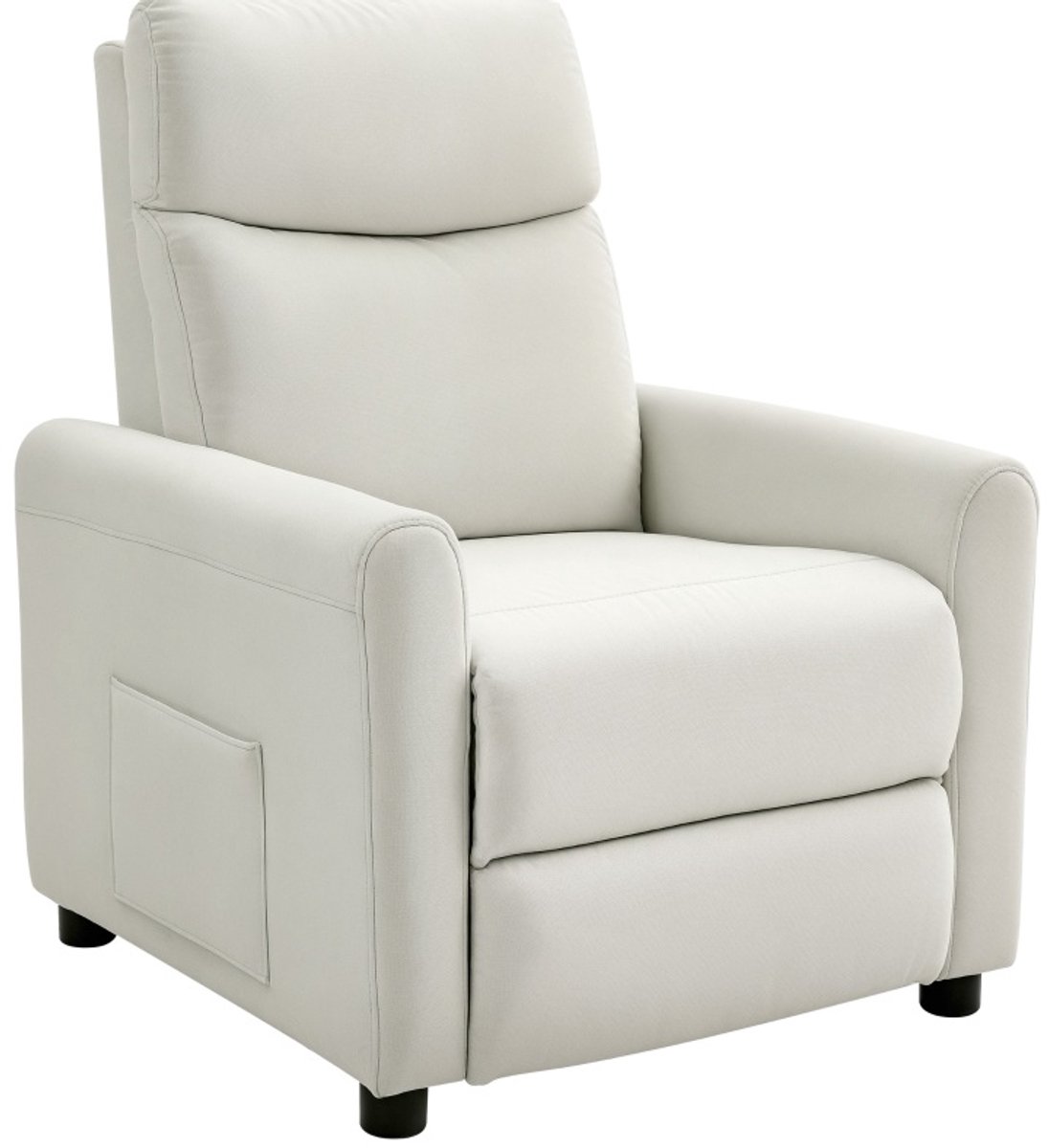 OKWISH Relaxfauteuil - Handmatig Verstelbaar Tot 145° - Comfortabel Voor Wonen en Tv-Kijken - Stoffen Bekleding - Creme Wit