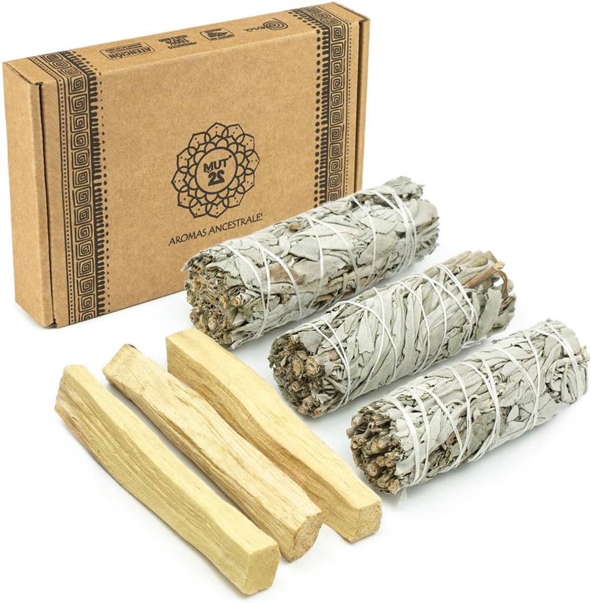 Incenso 100% natuurlijk - Salvia Bianca en Palo Santo - Ecologisch en zuiverend - Creëer een harmonieuze sfeer - ShopVlot