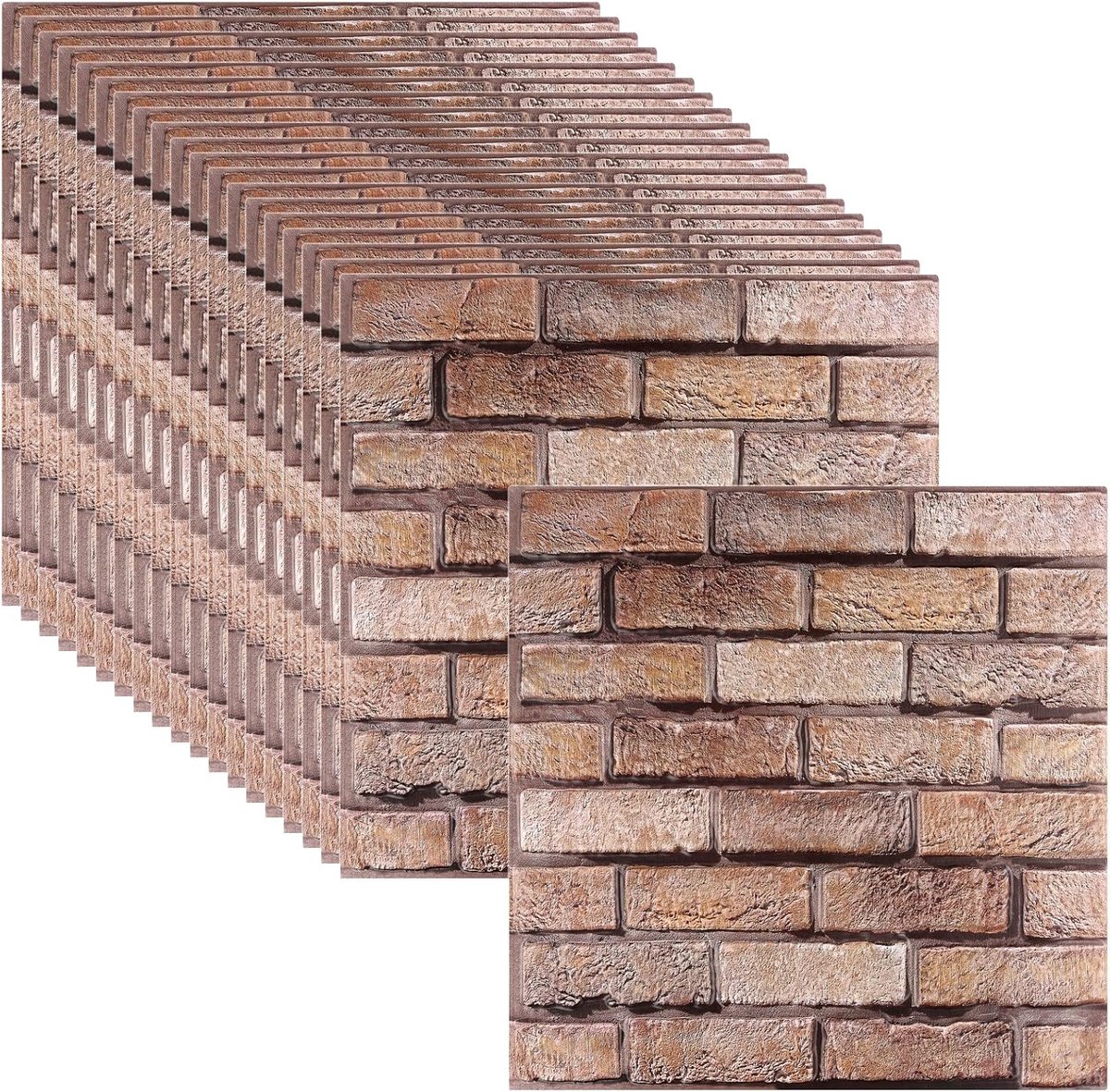 20pcs 30x30cm 3D Wall Panels Self Adhesive Brick, Stone Look Wall Panels Wall Print Brick Look 3D Wallpaper Stone Look - ShopVlot