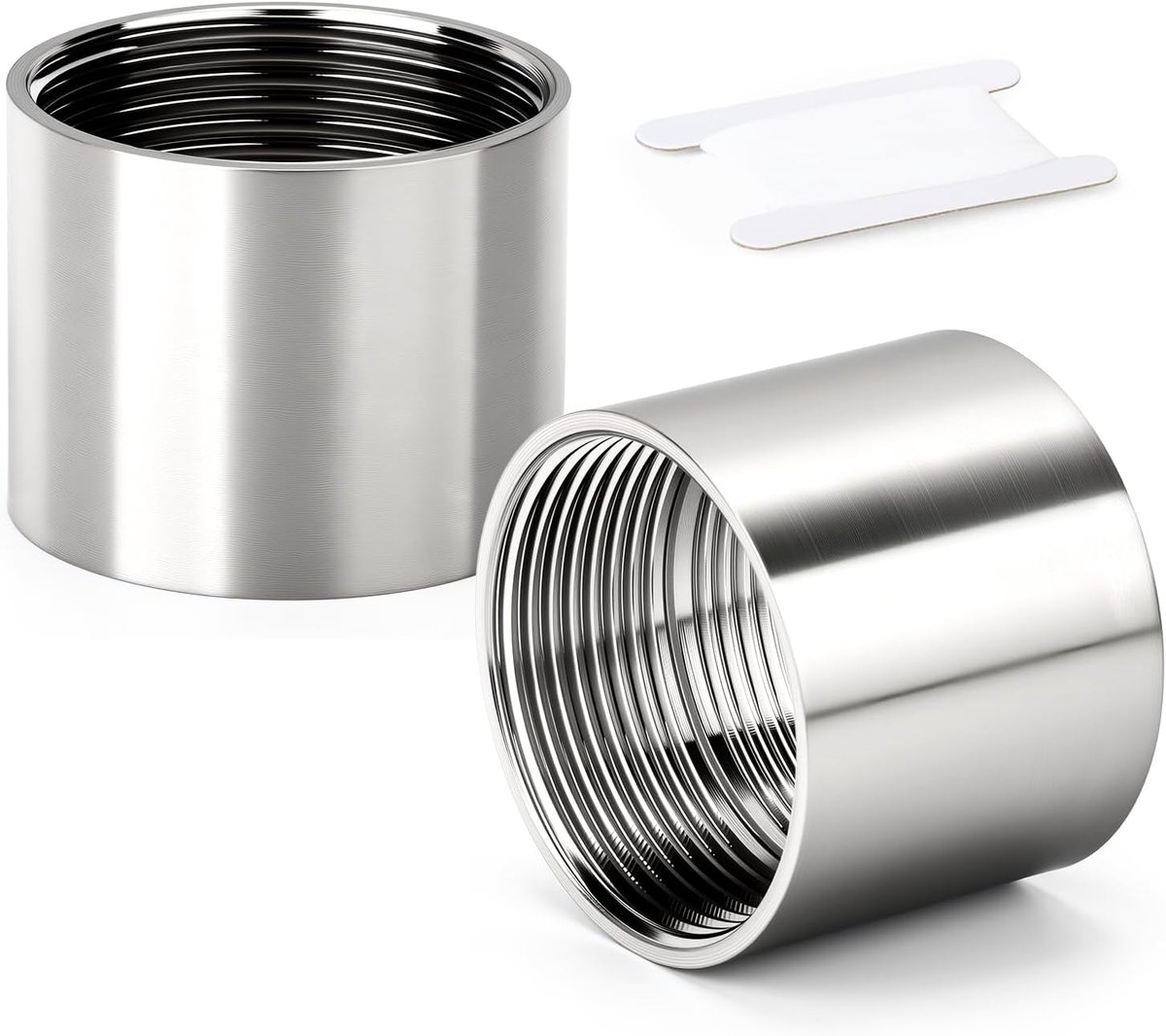 2pcs 304 Stainless Steel Pipe Fittings, 2" BSP Female x 2" BSP Female Threaded Straight Coupling Connectors Adapter - ShopVlot