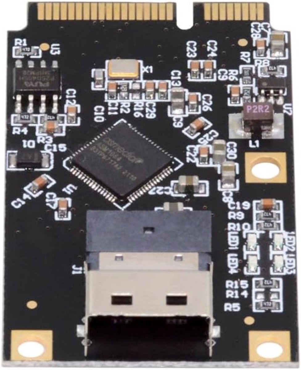 MINI PCI-E Riser Card Adapter - MINI PCI-E naar Slimline SFF-8654 - SATA Hard Drive Uitbreidingskaart - ShopVlot
