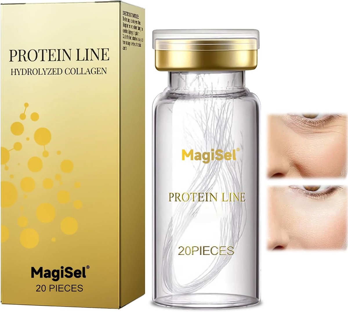 Collagen draad - 20 gouden eiwithandels - voor liftende gezichtscontouren - direct een V-vormige uitstraling - ShopVlot