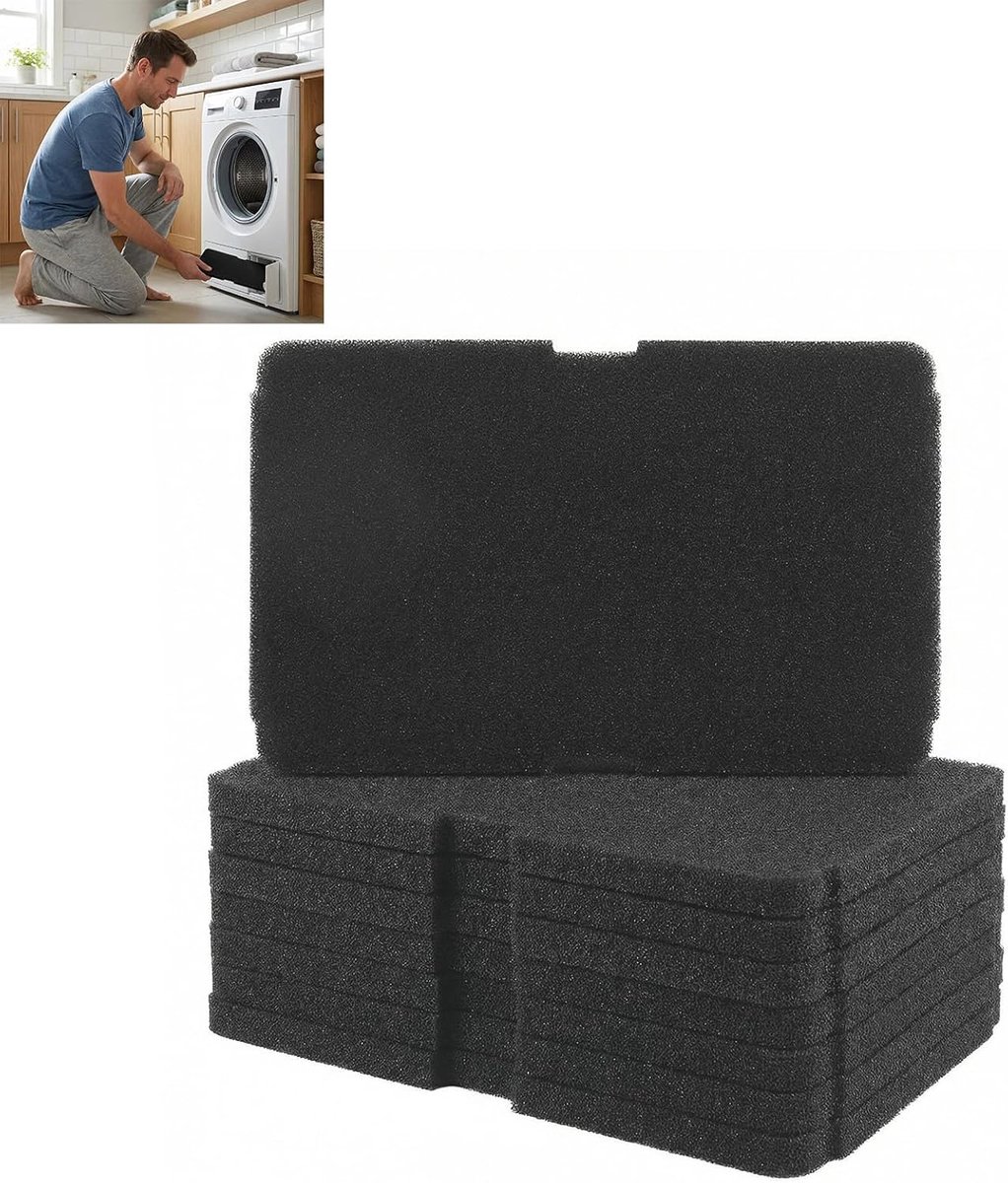 Vervangingsfilters voor wasdroger 245 x 155 x 10 mm - sponsfilter - optimale filtratie - ShopVlot