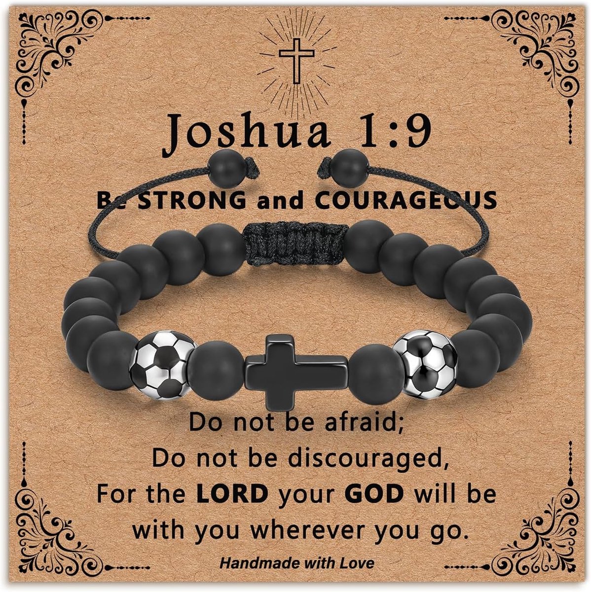 Armband voor jongens - voetbal, basketbal en honkbal - met sterke boodschap - perfect cadeau voor tieners - ShopVlot