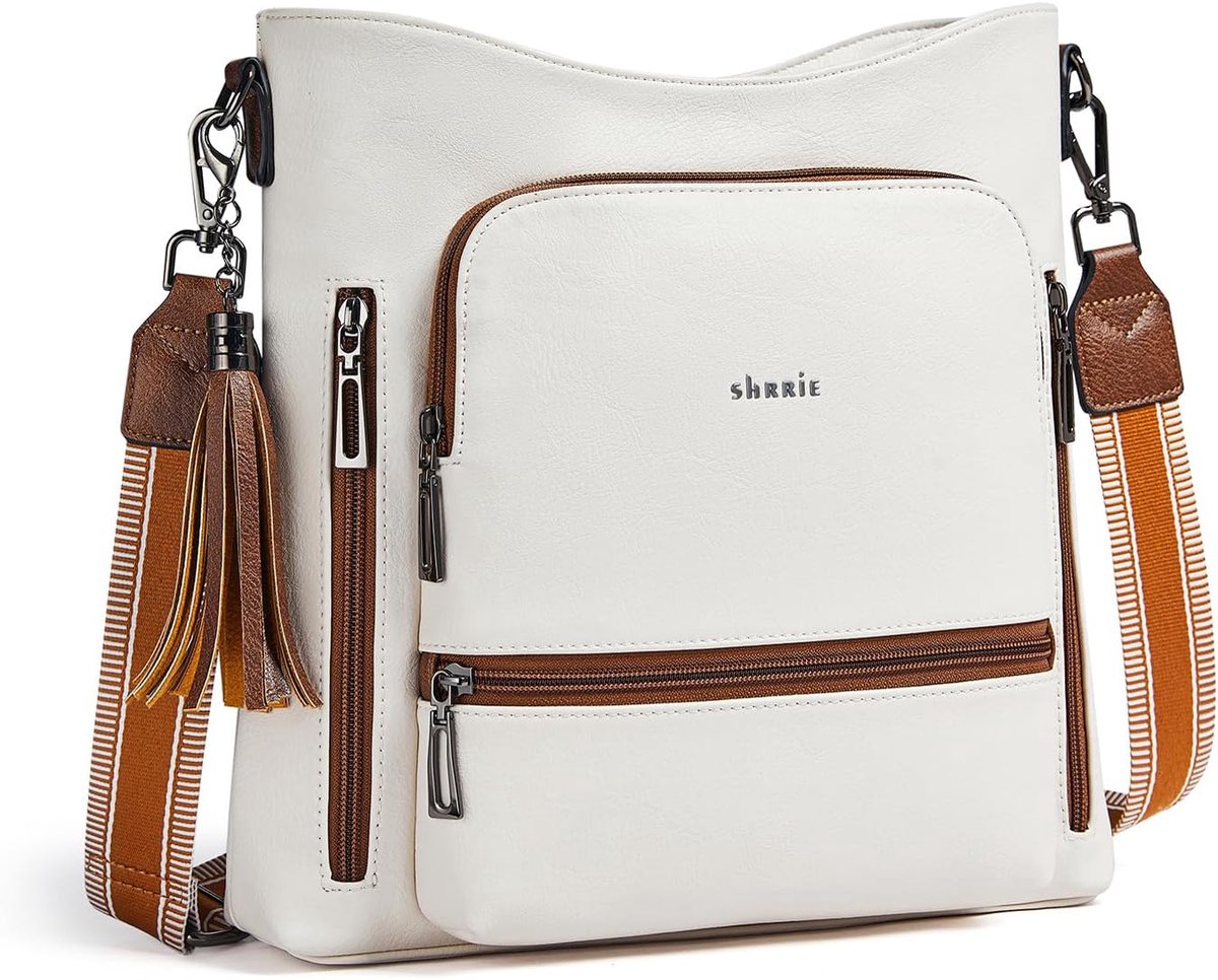 Schoudertas dames multi-compartiment - vegan leren schoudertas - verstelbare strap - ideaal voor reizen - ShopVlot