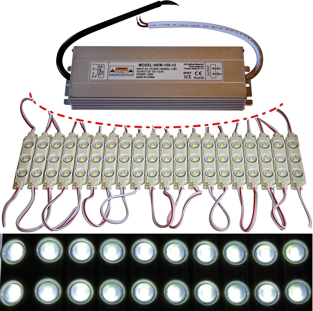 LED modules 100x - 10 stuks - koud wit 10.000-12.000K - ideaal voor reclame - ShopVlot