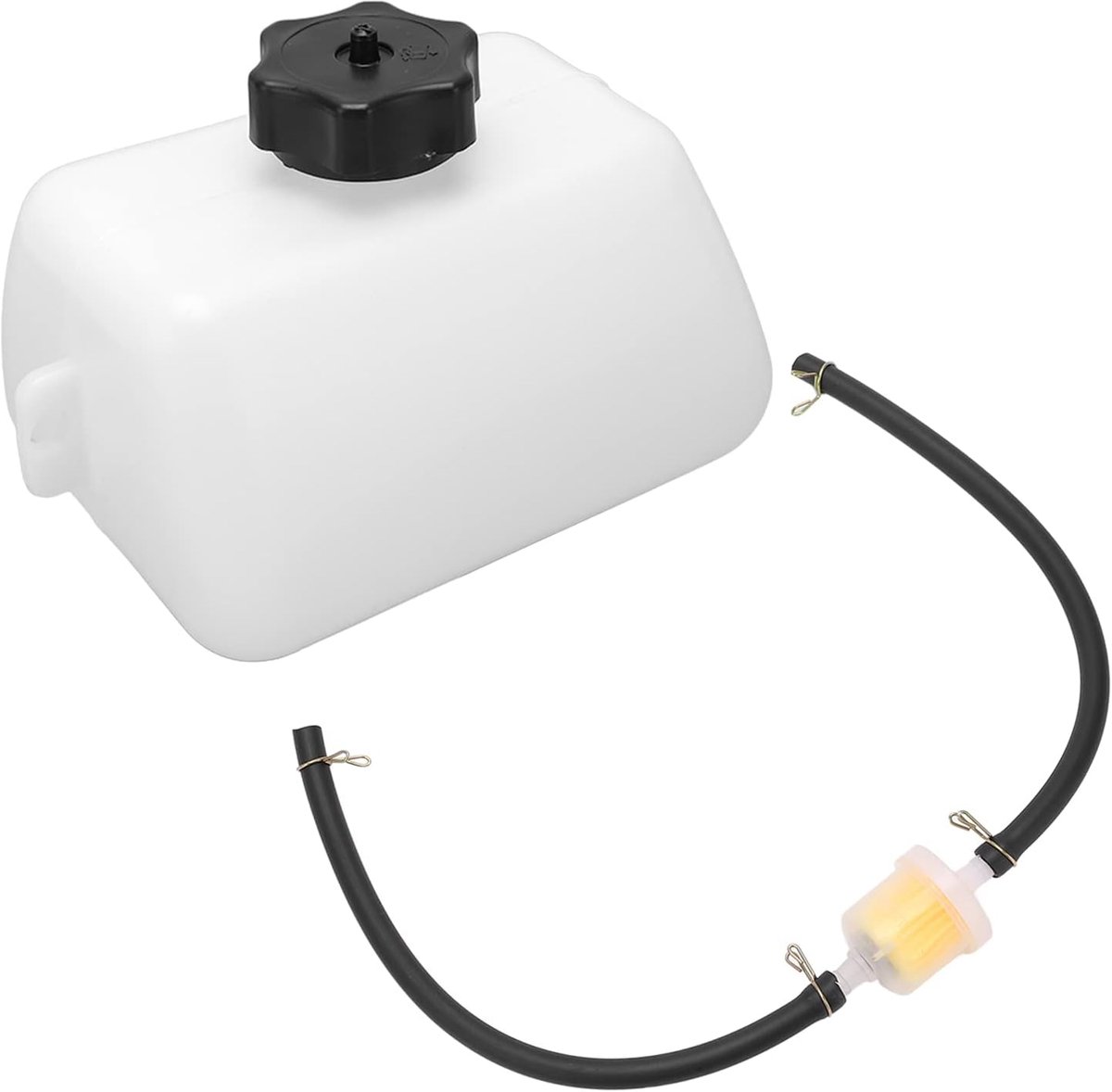 Brandstoftank 1L - Wit Kunststof + Rubber - Lichtgewicht en Chemisch Bestendig - Geschikt voor Mini Moto en ATV - ShopVlot