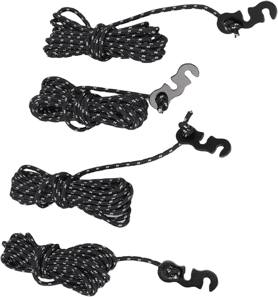 Outdoor camping touw 4 stuks 9.8ft - nylon materiaal - winddicht en reflecterend - ideaal voor tenten en luifels - ShopVlot