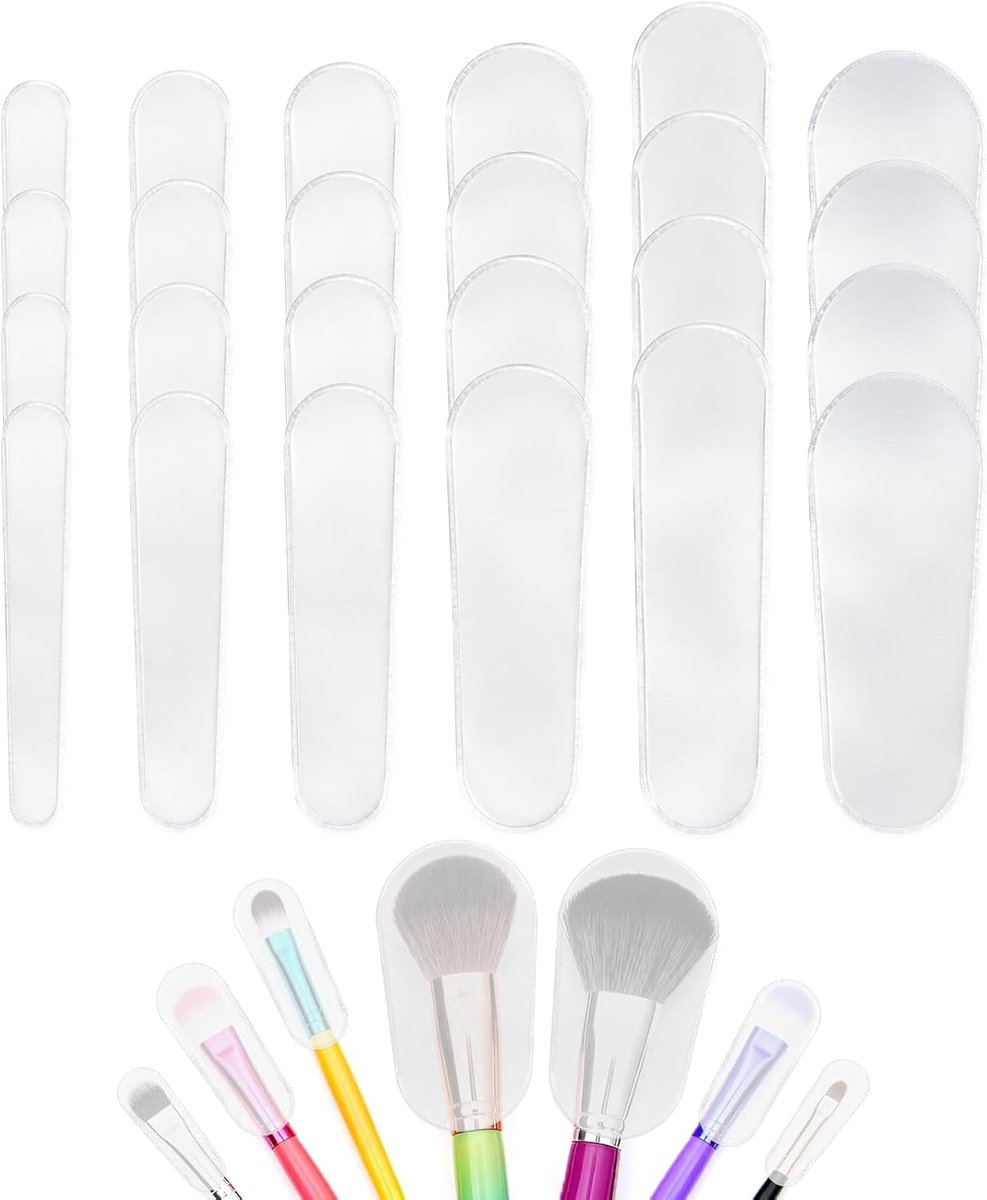 Beschermhoes voor make-upkwasten - 24 stuks in 6 maten - siliconen - ideale organizer voor make-upkunstenaars - ShopVlot