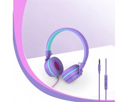 Zavio® Koptelefoon Kinderen met Draad - Gaming Headset - Paars