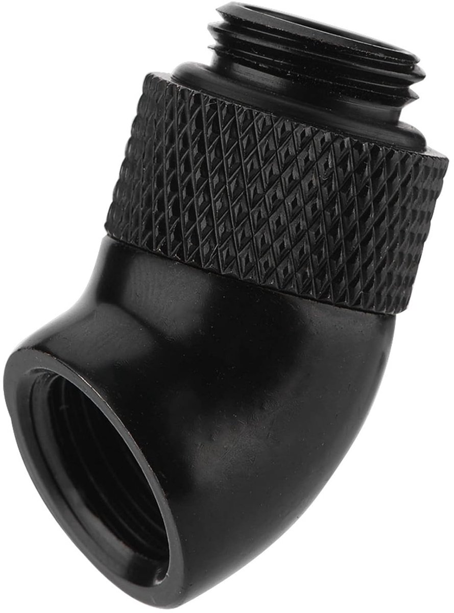 Fitting adapter G1/4 45 graden - verguld messing - 360 graden rotatie - optimale flexibiliteit voor waterkoeling - ShopVlot