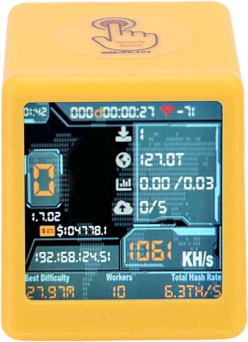 Bitcoin en Dogecoin Mining Machine met 1.54 inch HD Touchscreen en 1050-1060 KH/s Hashrate voor Efficiënte Cryptocurrency Mining