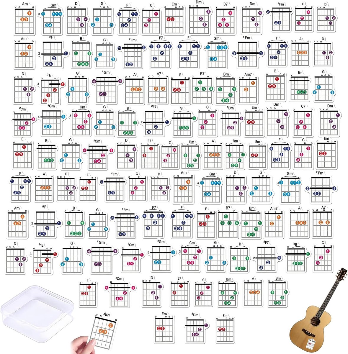 Guitar Chord Flash Memory Card - 114 Stukken Akoestische en Elektronische Gitaarakkoorden - Snelle Leren - ShopVlot