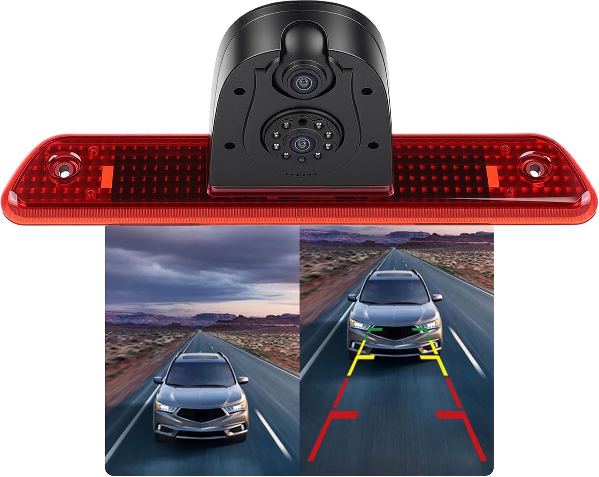 Achteruitrijcamera voor Citroën Jumpy/Peugeot Expert/Toyota Proace - Derde Remlichtcamera - IR Nachtzicht - ShopVlot