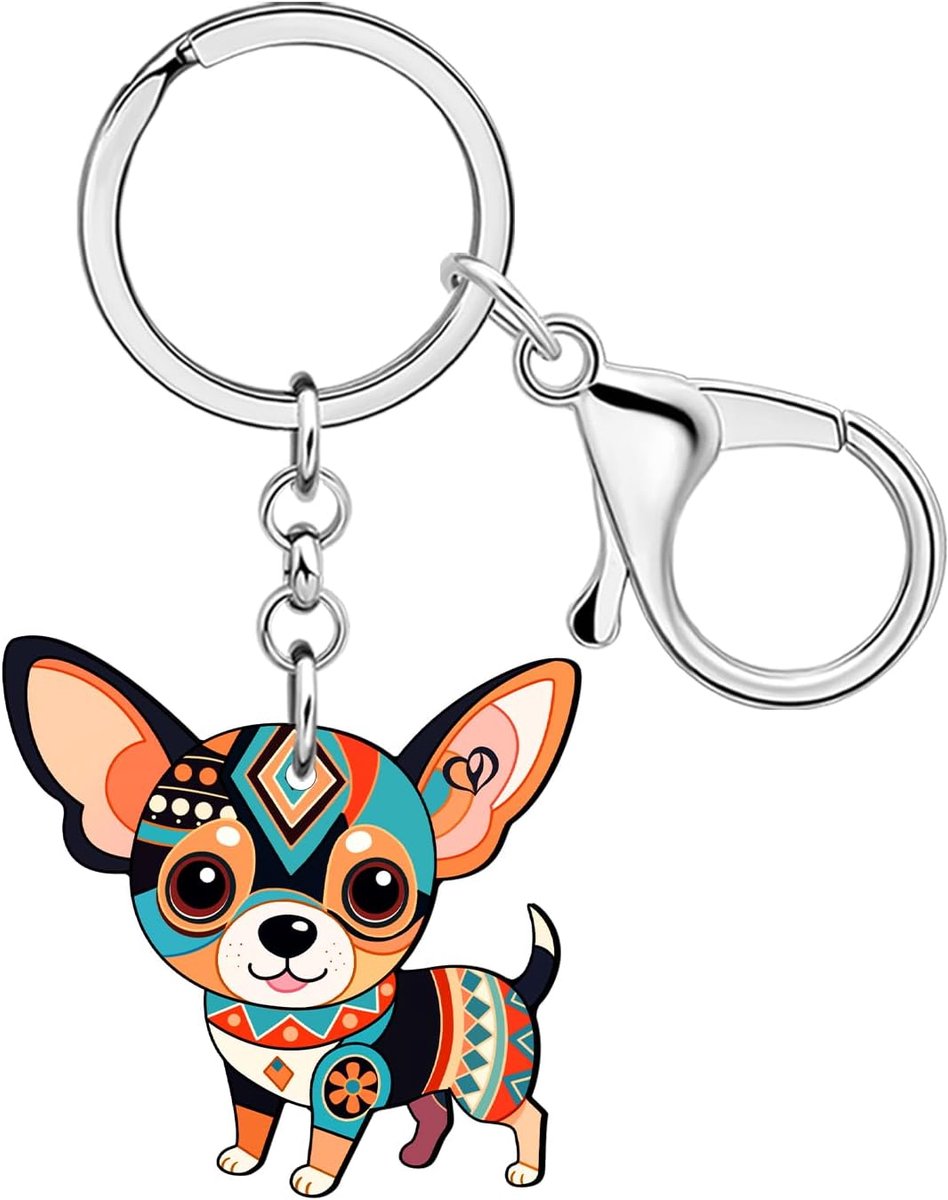 Sleutelhanger Hond Moeder - Acryl - Boho Design - Perfect voor Hondenliefhebbers - ShopVlot