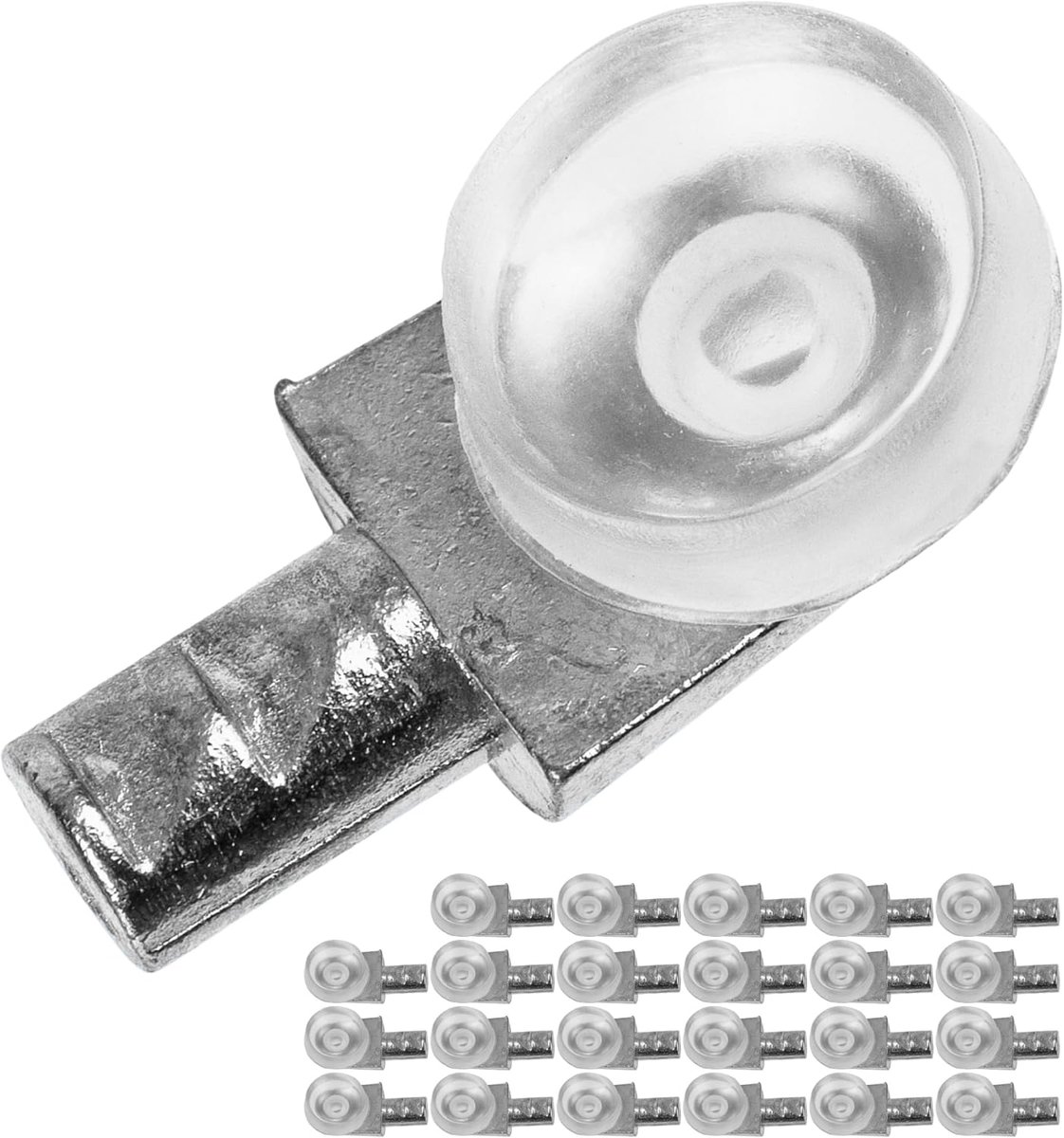 Planksteun 24 stuks - 5 mm boorgaten - massief staal - roestvrij en met zachte pad - ShopVlot