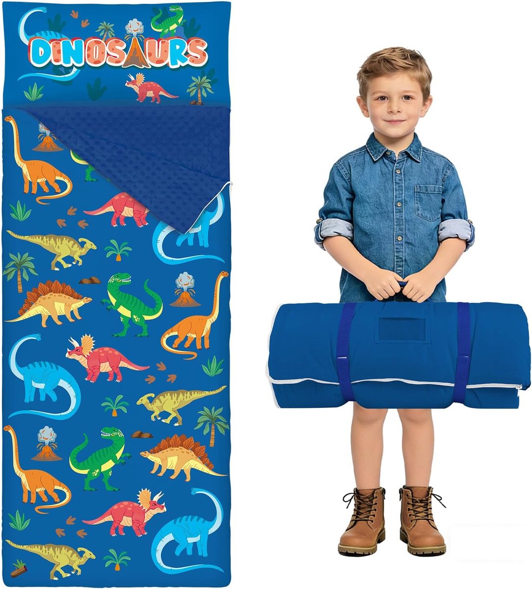 Kinderslaapzak 150 x 60 cm - Lichtgewicht met afneembaar kussen - Warm en ademend - Perfect voor binnen en buiten - ShopVlot
