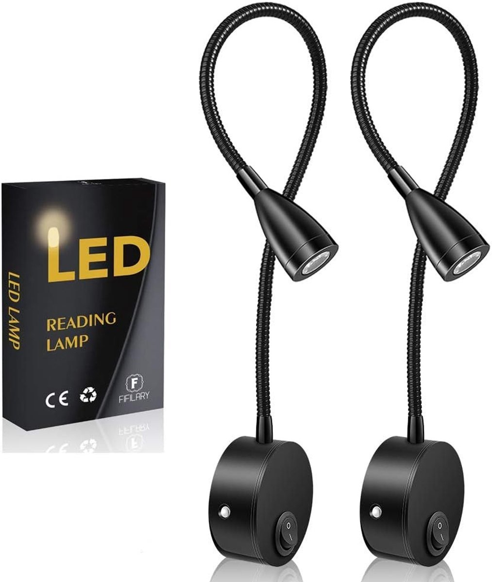 Leeslamp - Warmwit - 38 cm - Flexibele Wandlamp met Aluminium Behuizing - Voor Slaapkamer en Kantoor