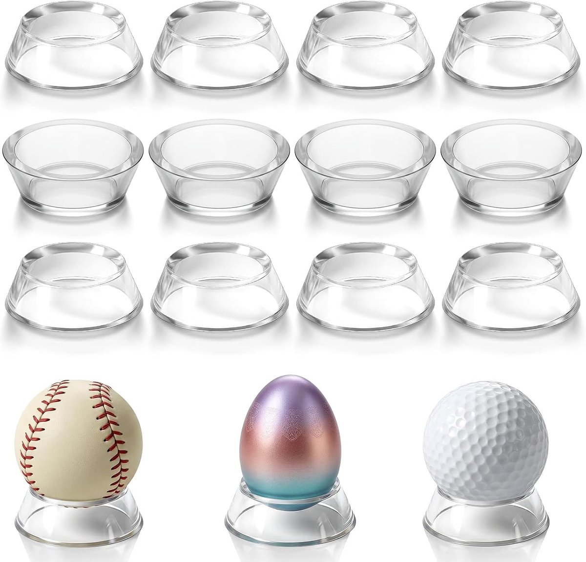 Baseball stand 12 stuks - acryl balhouder - trapeziumvormig - ideaal voor tentoonstellingen - ShopVlot