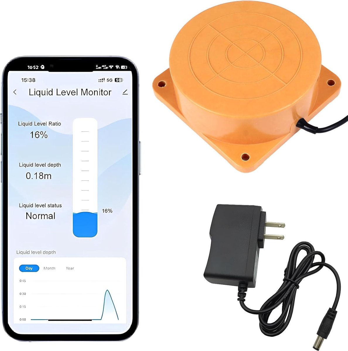 Wifi waterdetector - ultrasoon waterniveau sensor - real-time monitoring - ideaal voor water- en olietanks - ShopVlot