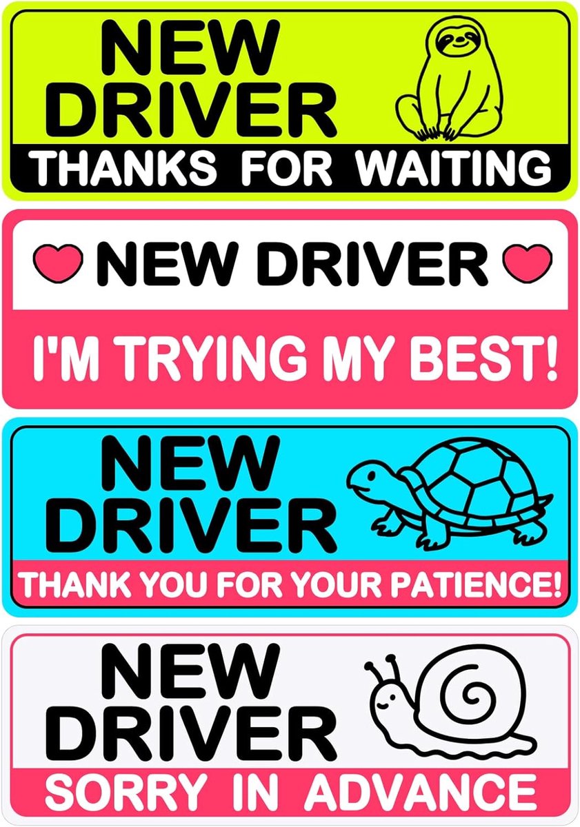 Reflecterende Magnetische Stickers - 4 Stuks - Verwijderbare Veiligheidswaarschuwingen - Ideaal voor Studentchauffeurs - ShopVlot
