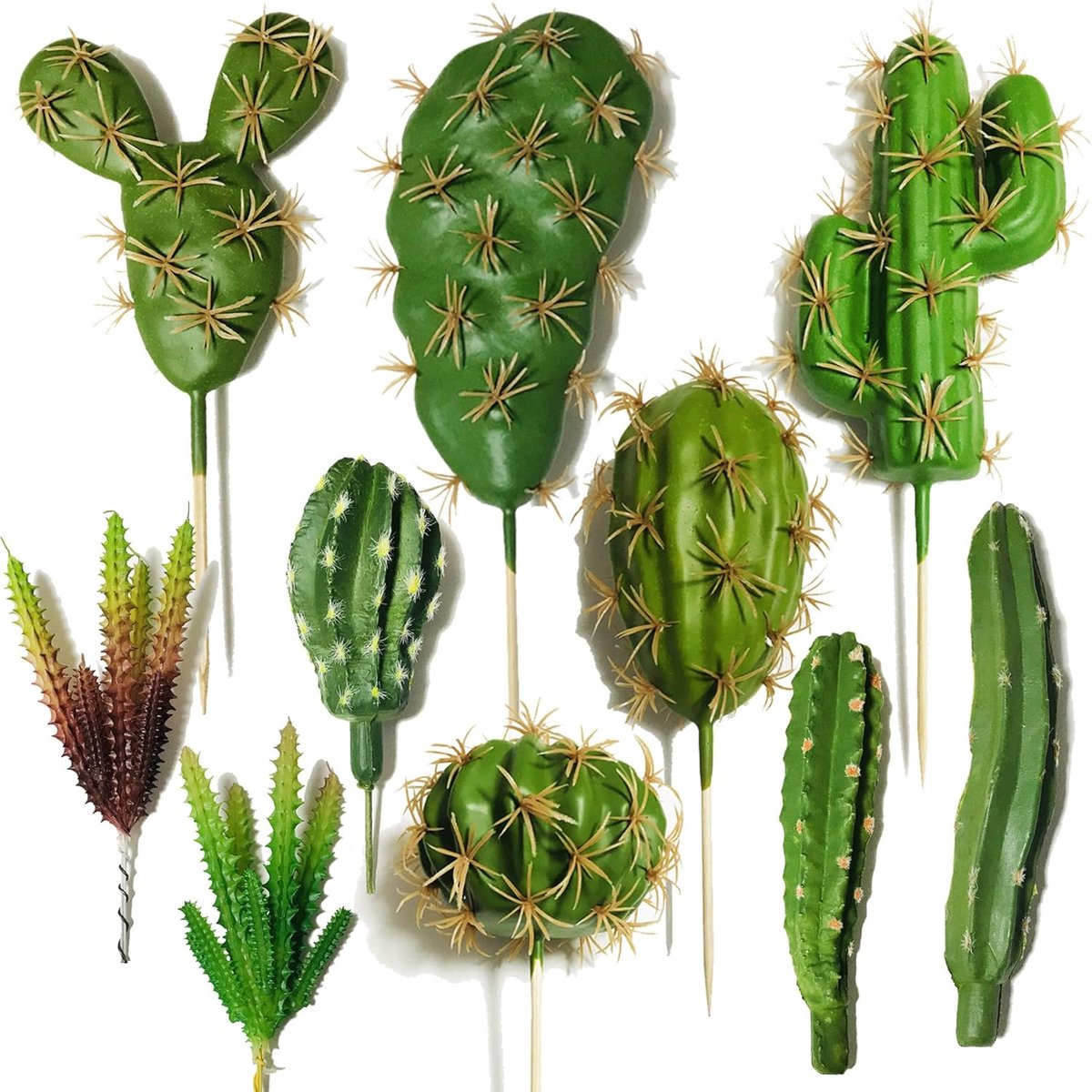Kunstplanten set 10 stuks - Kunst cactussen - Natuurlijk uiterlijk - Voor decoratie in huis - ShopVlot