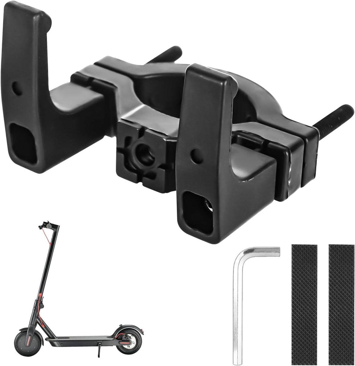 Scooter haak dubbel - Hoogwaardige ABS kunststof - Geschikt voor 3-5,8 cm stangen - Handig voor extra bagage - ShopVlot