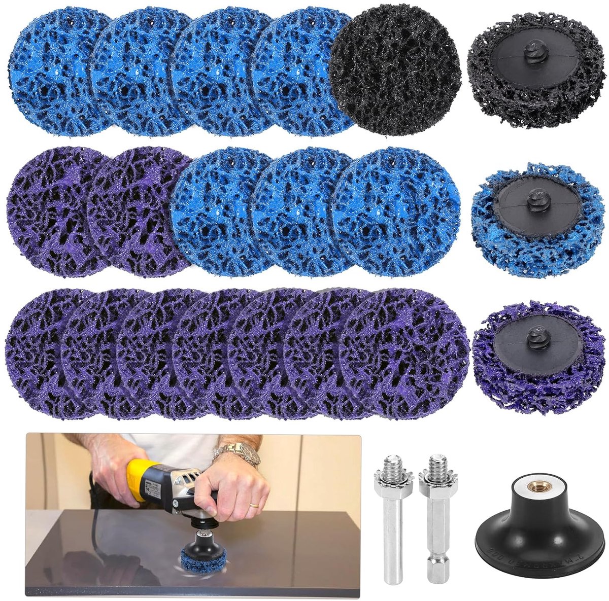 Schuurdiscs 50mm - siliconencarbide - 20 stukken - perfect voor roestverwijdering - ShopVlot