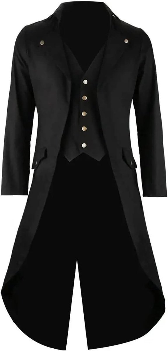 Heren jas zwart vintage - fancy cosplay kostuum - cool design - perfect voor evenementen - ShopVlot